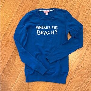 Blue Lilly Pulitzer Sweater with Beach Text